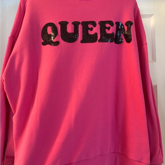 QUEEN OF SPARKLES Pink Smiley Face Sweater - Picture 5 of 5